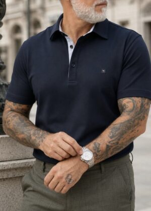 POLO PIQUÉ BÁSICO AZUL