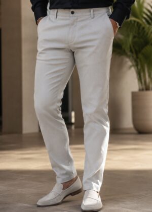CALÇA HOMEM SLIM CINZA CLARO