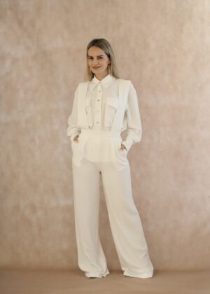 CALÇAS SUSPENSÓRIOS OFF WHITE