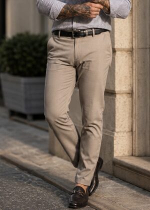 CALÇA HOMEM SLIM BEGE