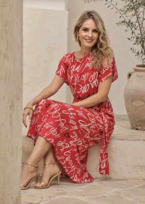 BLUSA VERMELHA C/ LETRAS GUSI